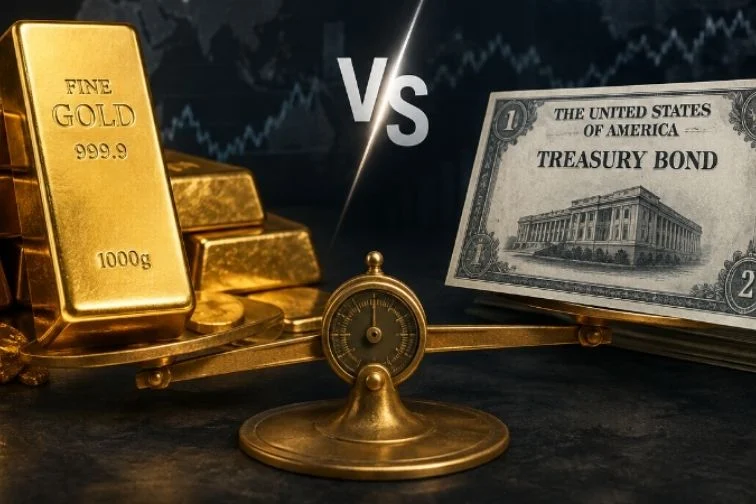 Harga emas tertekan imbal hasil obligasi US